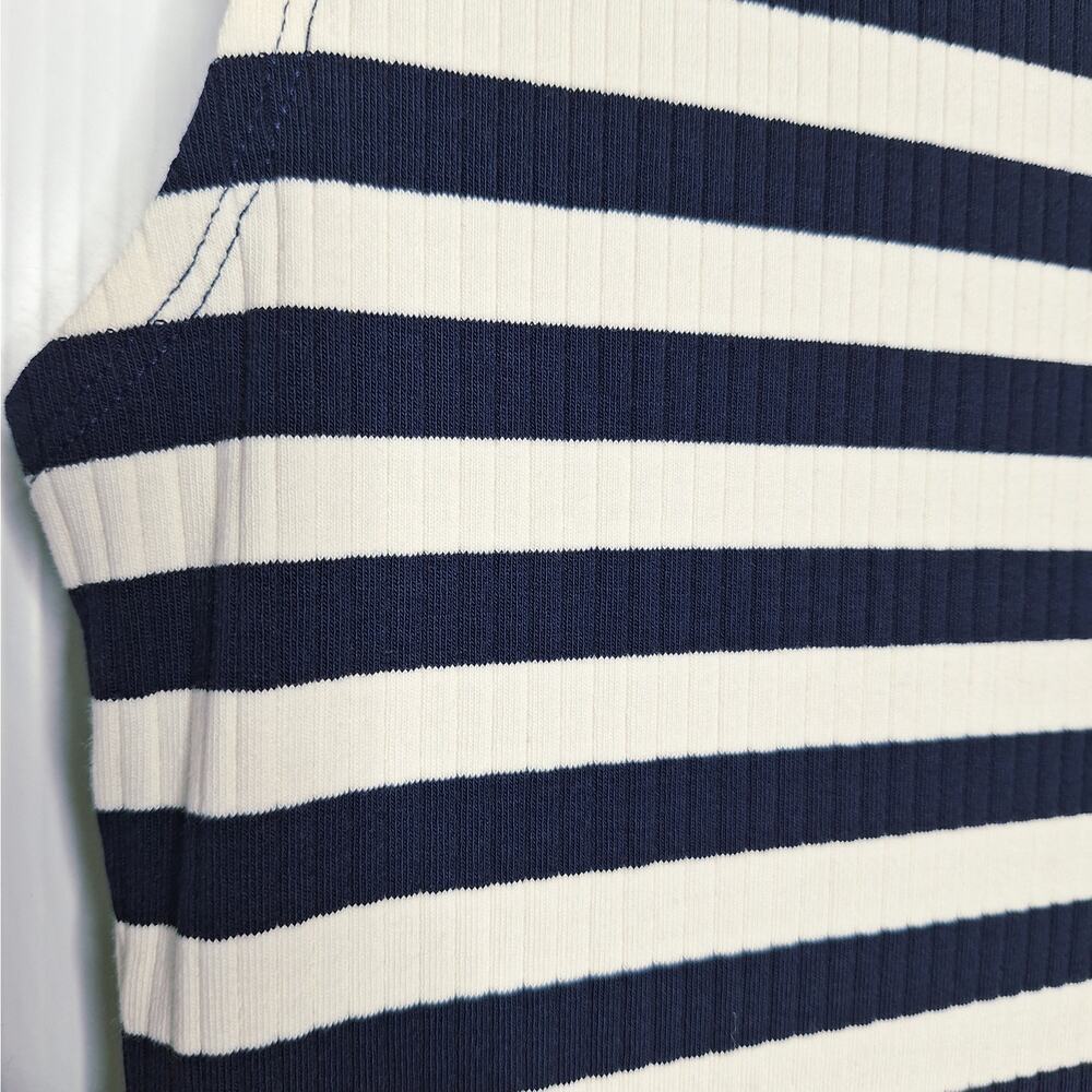 J. Crew Knit Boatneck Midi Maxi Dress Striped Ribbed Medium Nautical Preppy NEW - Picture 7 of 11